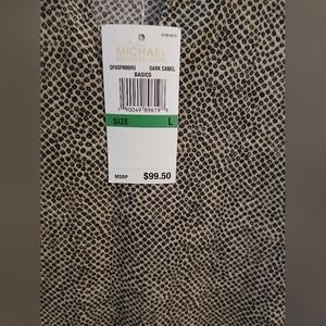 Michael Kors NWT Size L Camel and Black Patterned Top....Stunning!